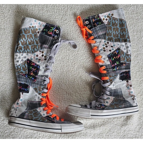 Converse Chuck Taylor All Star Patchwork Knee High Sneaker Women 8 - Picture 5 of 11